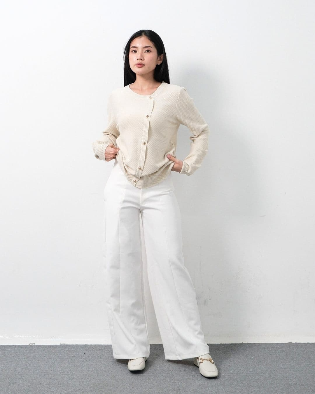 Akia Long Sleeve Texture Top