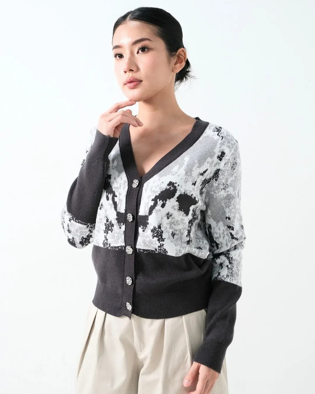 Lalina Pattern Crop Cardi