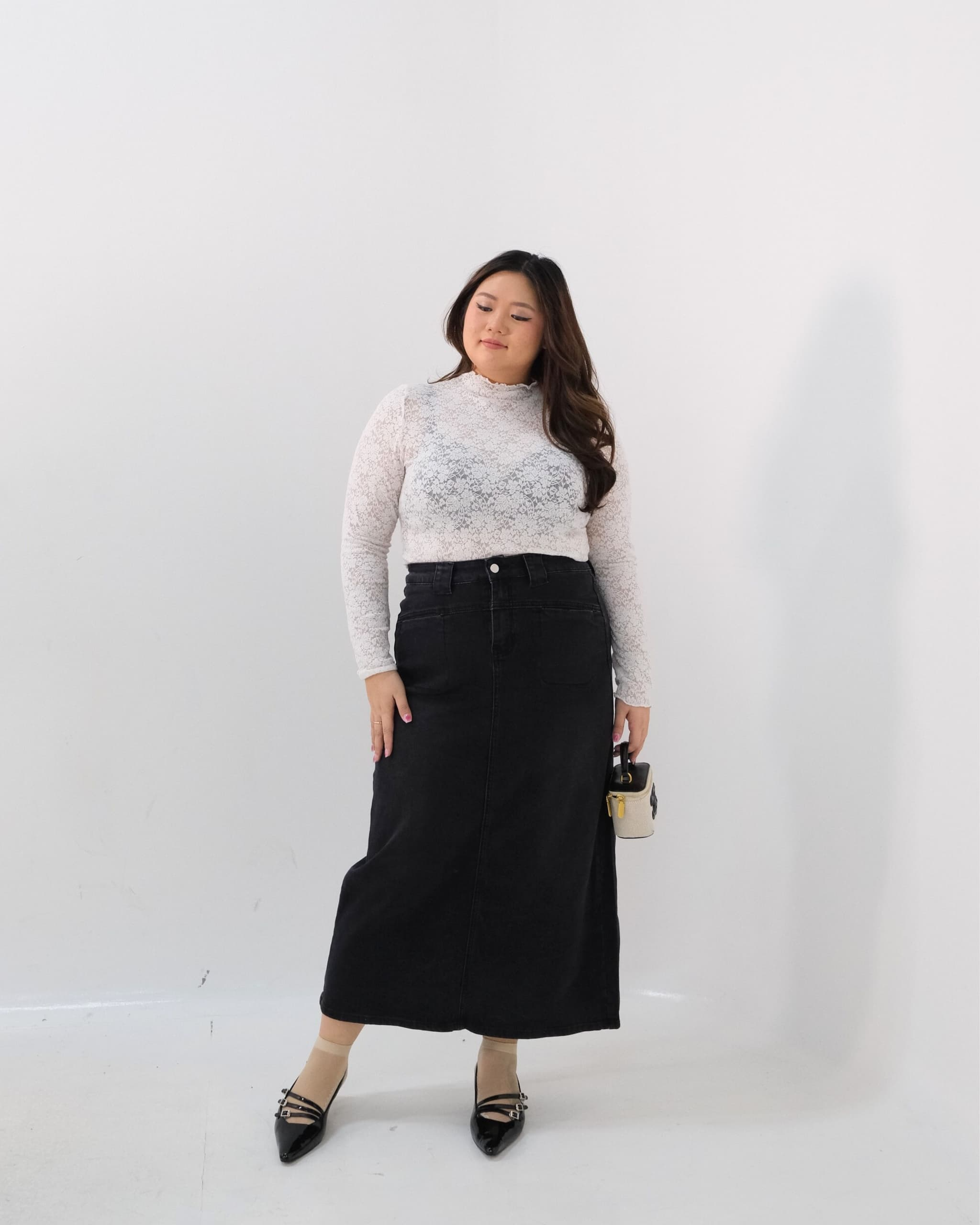 Finnesty Long Denim Skirt