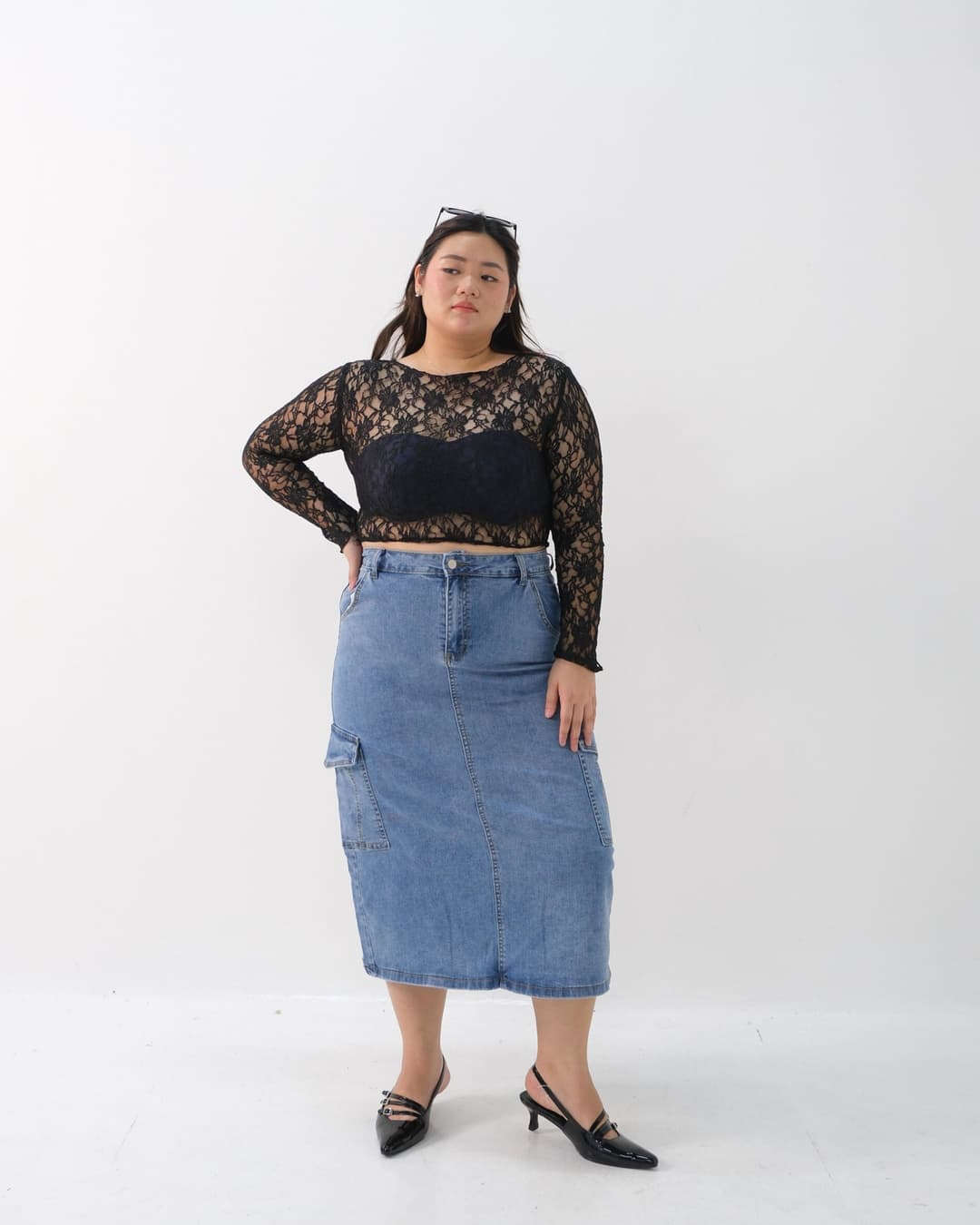 Katarina Maxi Cargo Denim Skirt