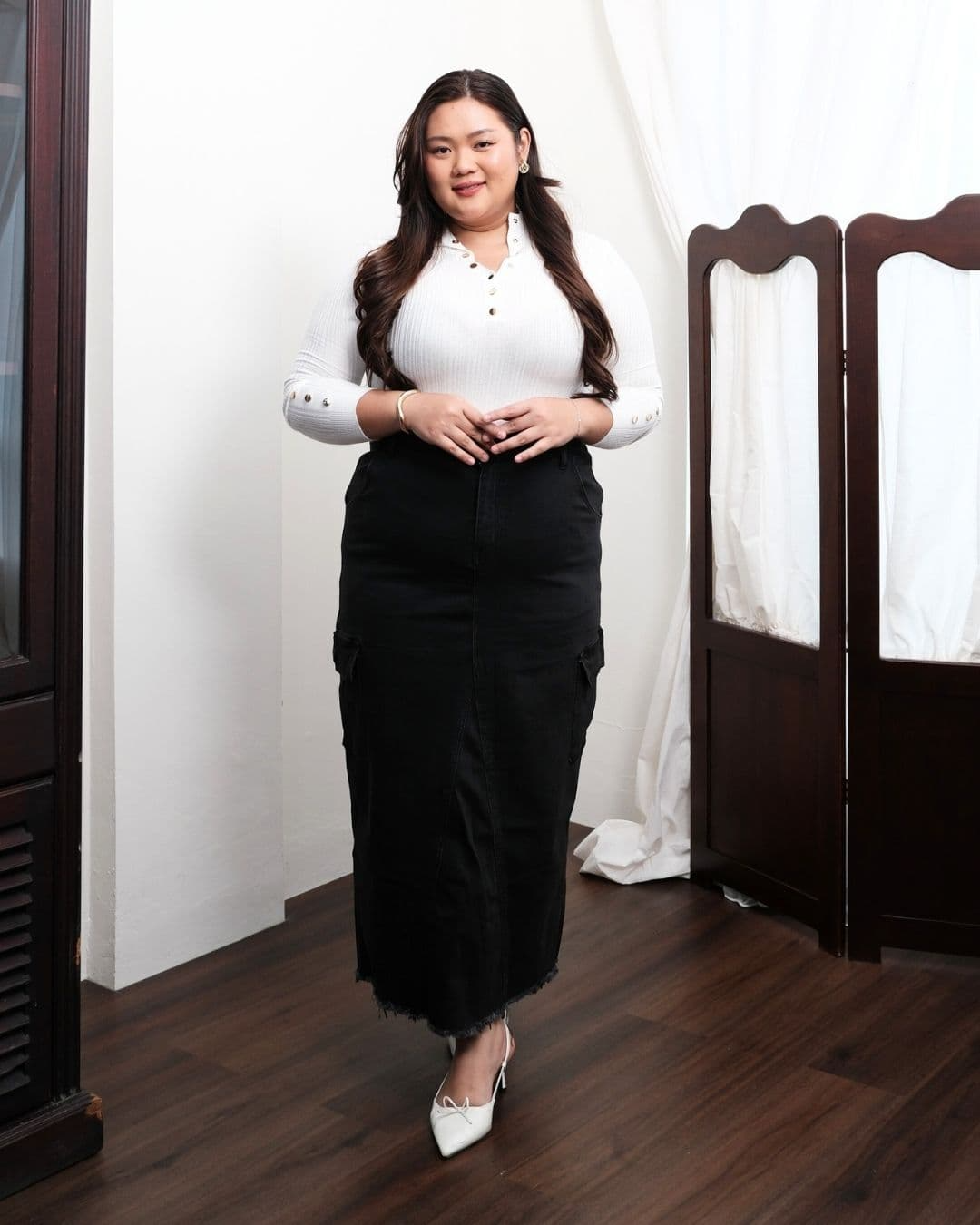 Avery Cargo Denim Skirt