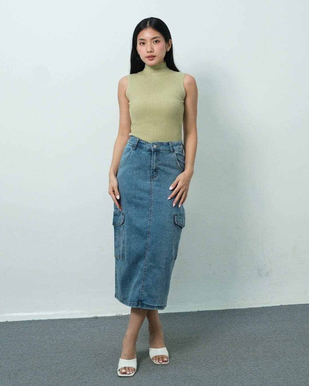 Kierra Maxi Cargo Denim Skirt