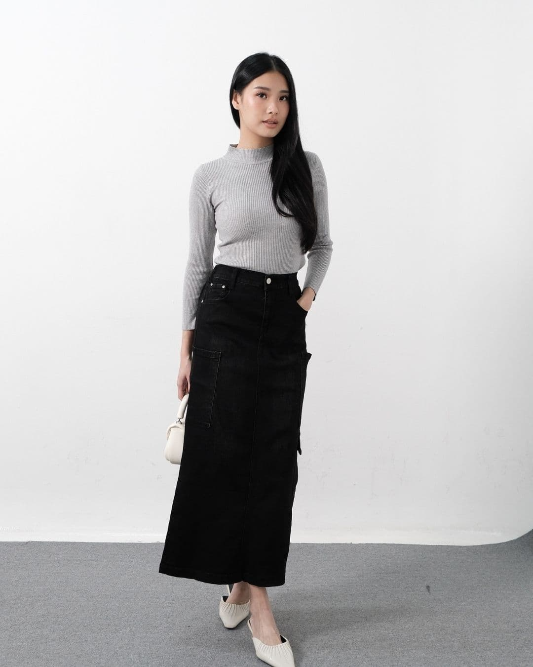 Beverley Maxi Denim Cargo Skirt