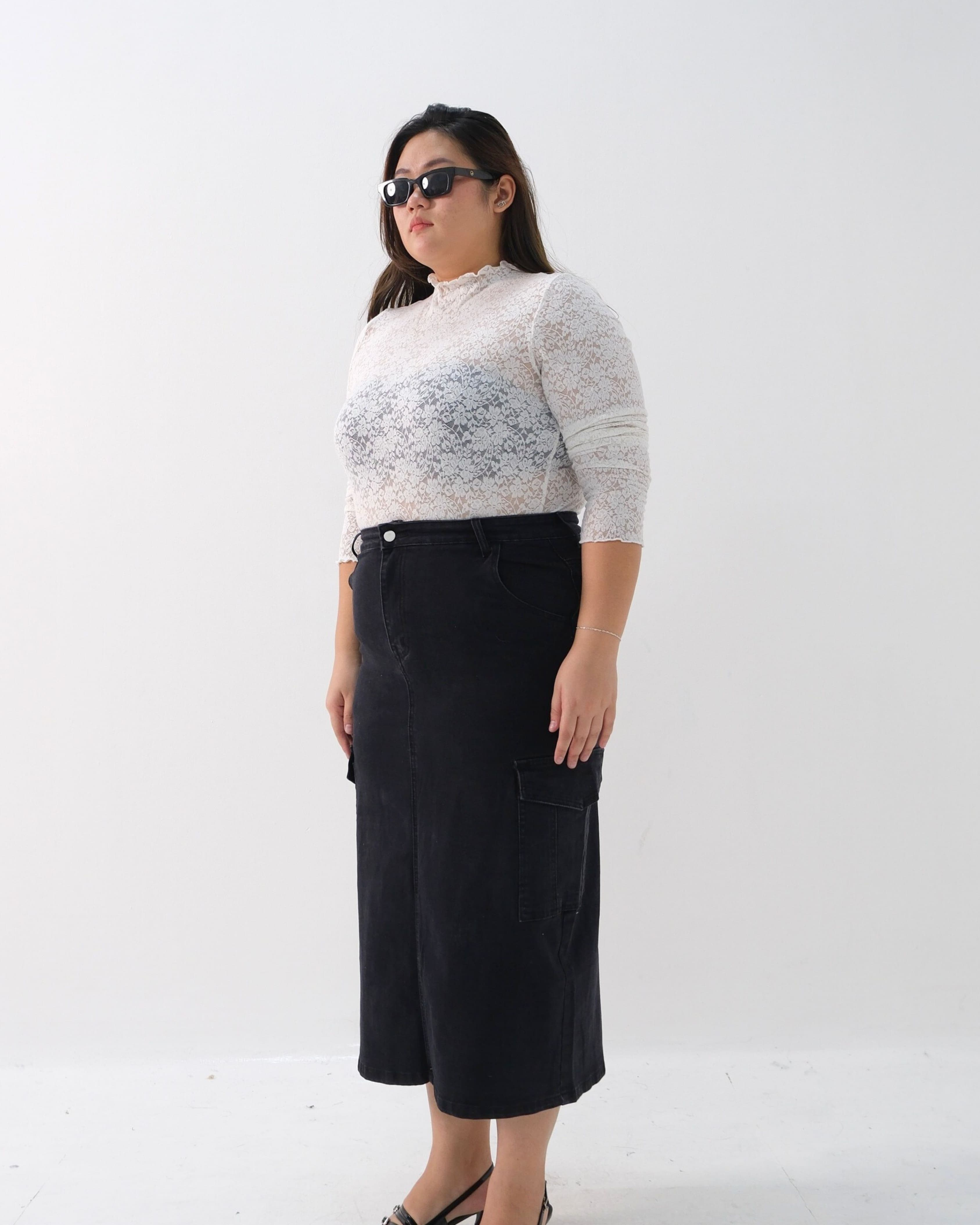 Brittany Maxi Cargo Denim Skirt