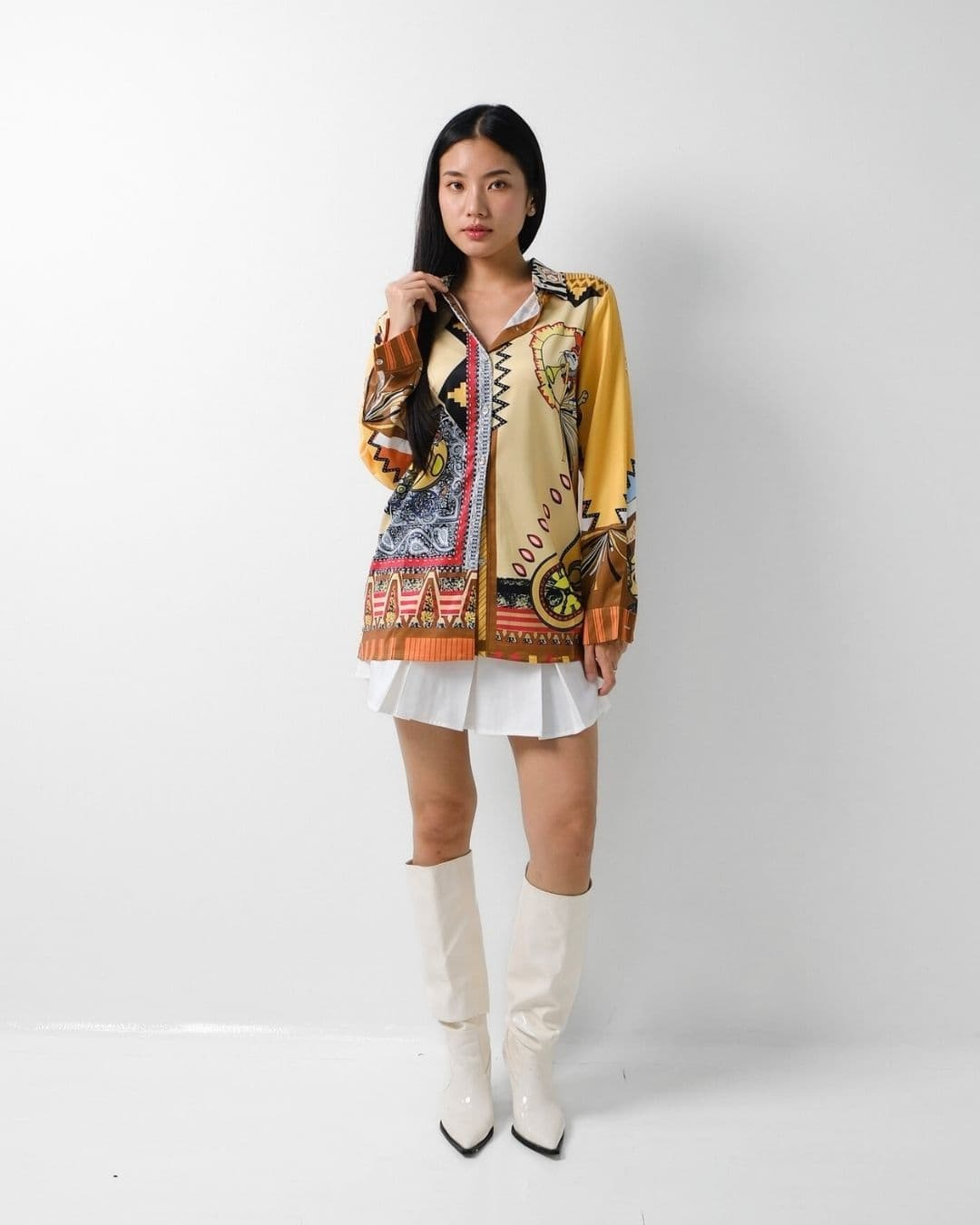 Polly Silk Pattern Blouse