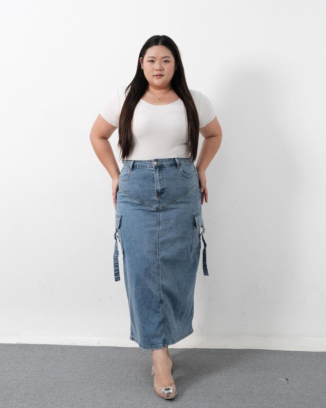 Rheline Cargo Denim Skirt