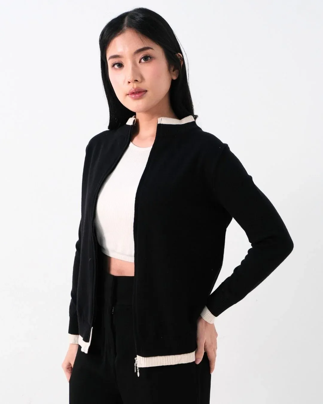 Double Zipper Layered Jacket