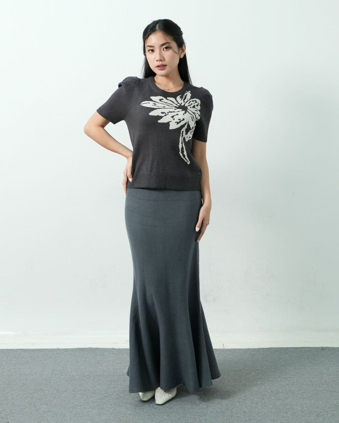 Ariana Short Sleeve O Neck Pattern Top