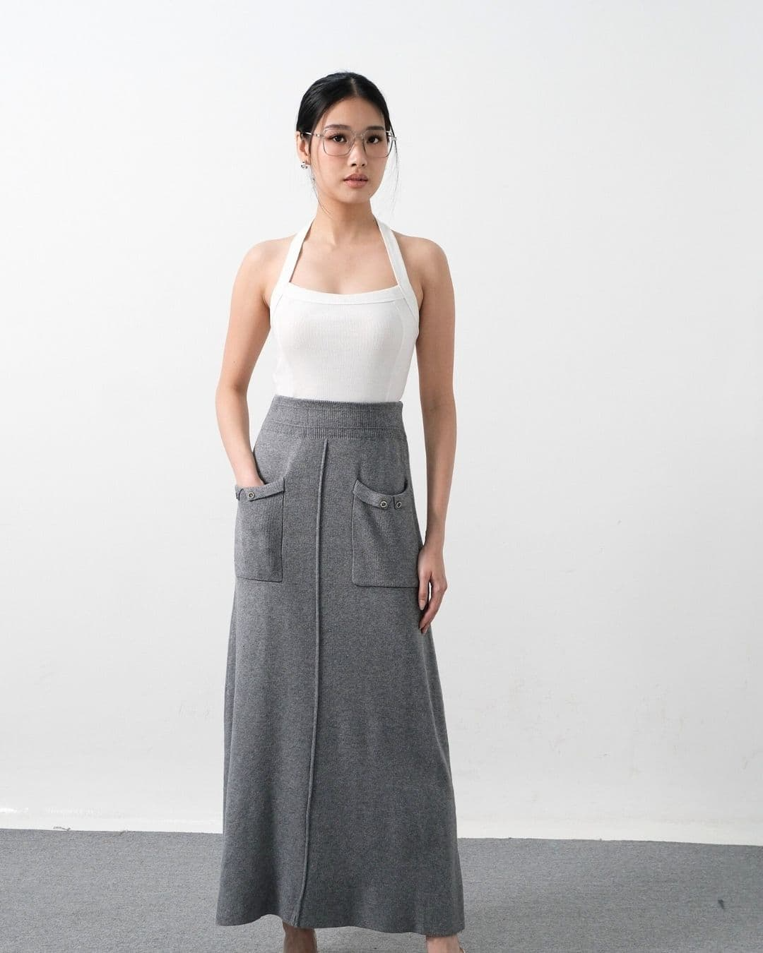 Ezekiels Long A-Line Knit Skirt