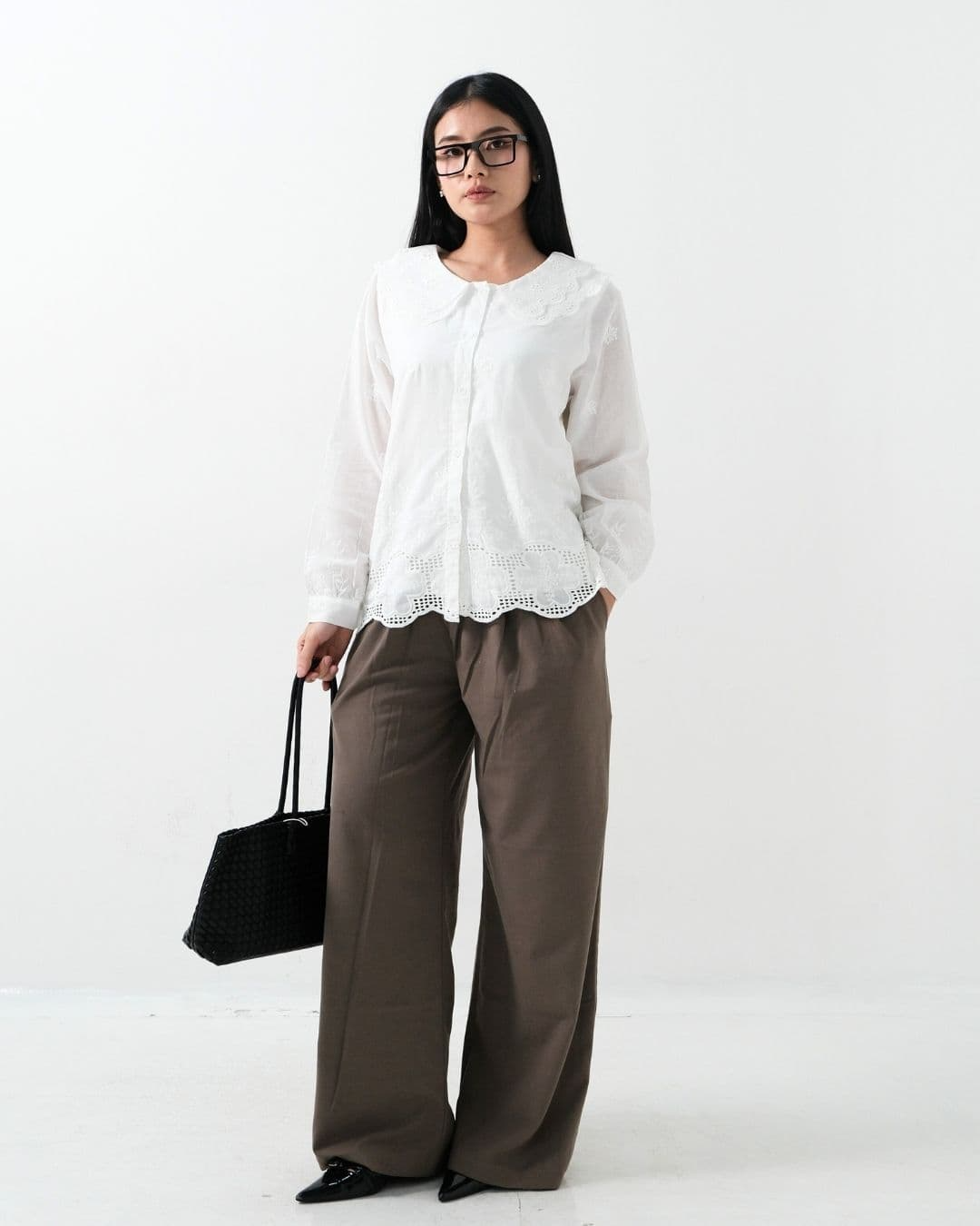 Emmania Cotton Lace Collar Shirt