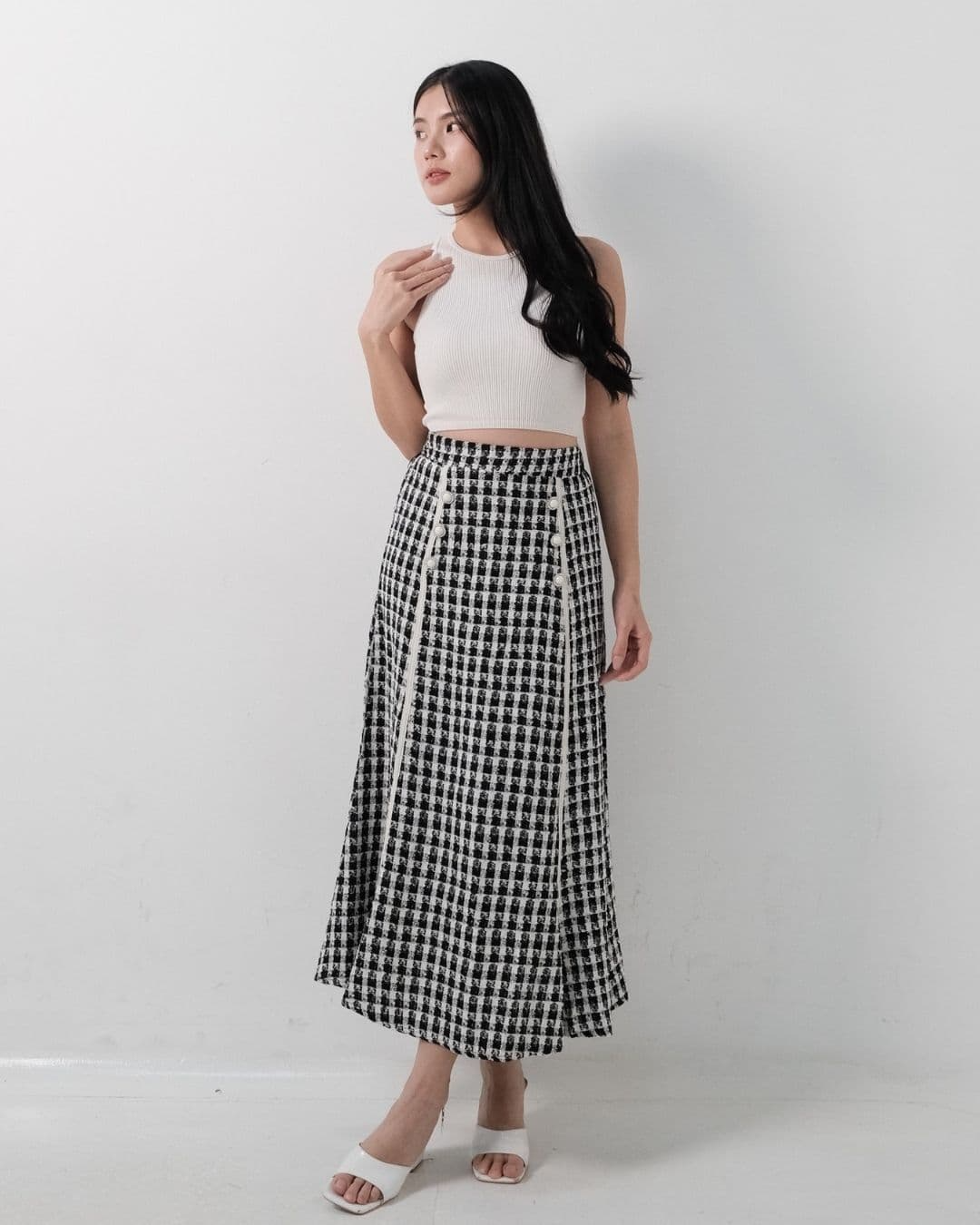 Naarah Long Tweed Skirt