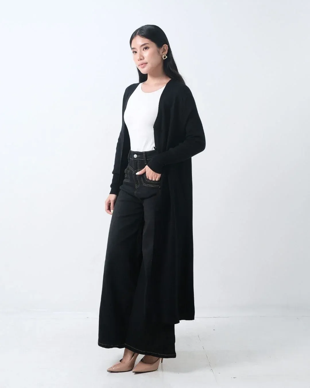 Esra Extra Long Cardi (Special Black)
