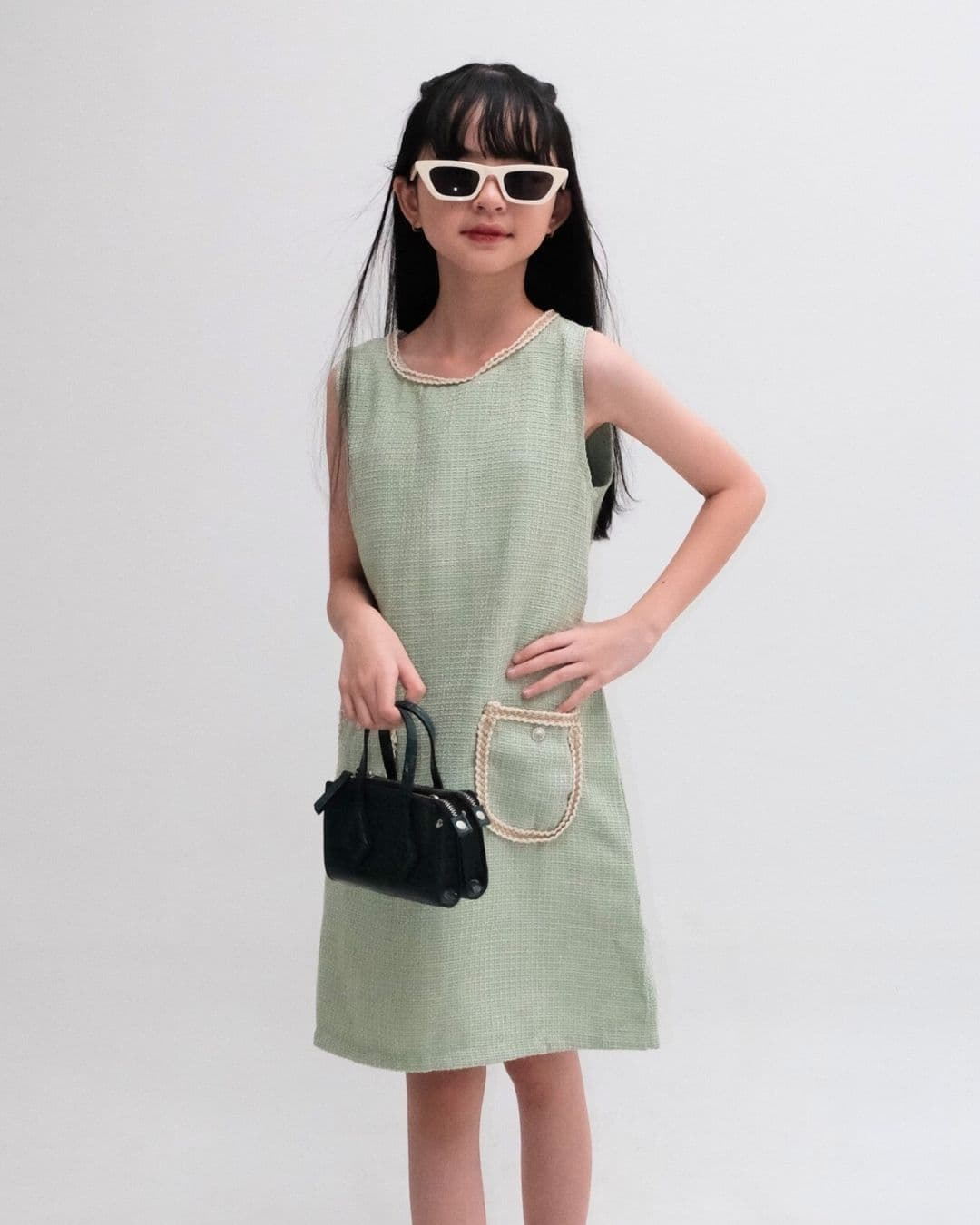 Aleeya Sleveless Tweed Dress