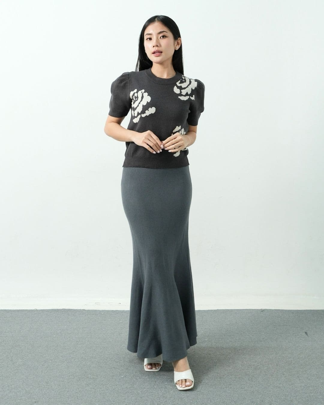 Azra Short Sleeve O Neck Pattern Top