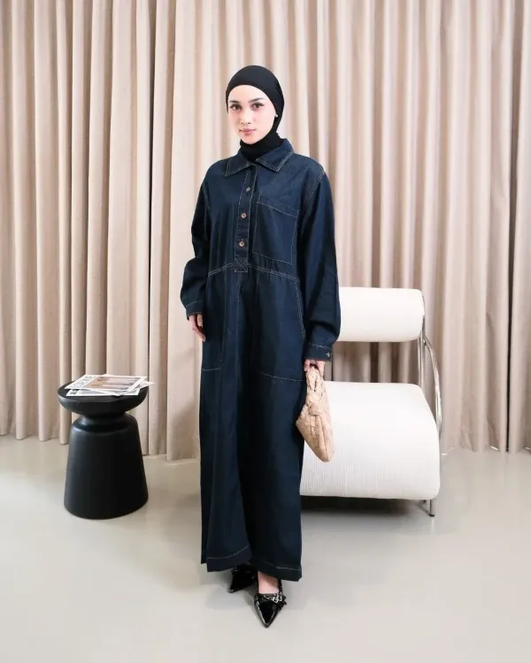Shahine Denim Long Dress