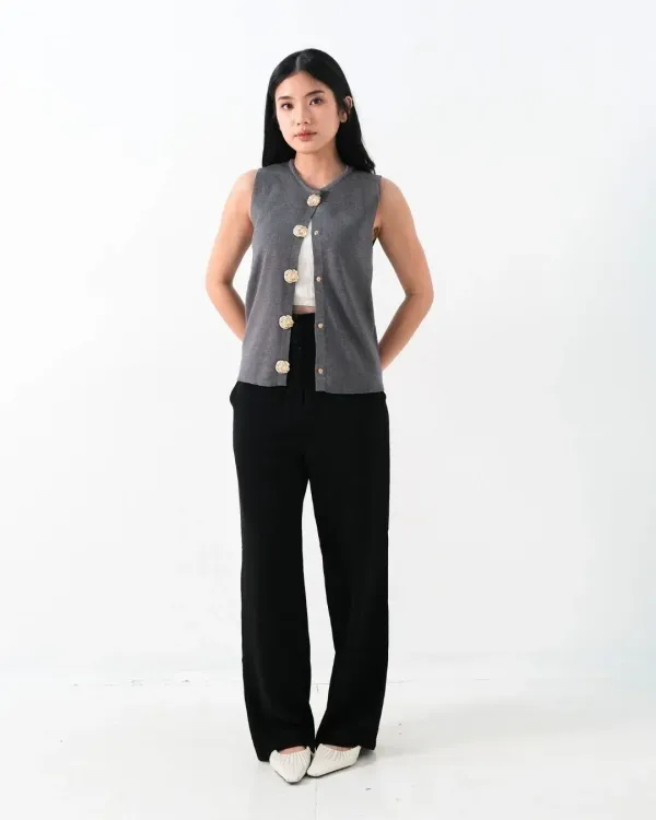 Nafia Embossed Buttons Vest