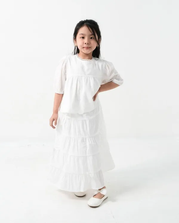 Rachela Cotton Lace Top Short Sleeve