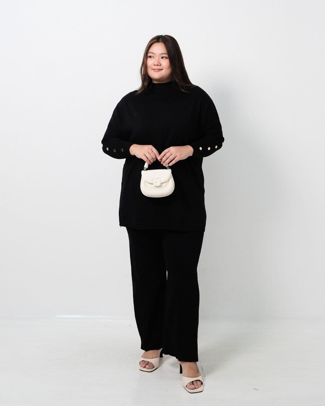 Evelynn Oversized Batwing Cullote Set (Special Black)