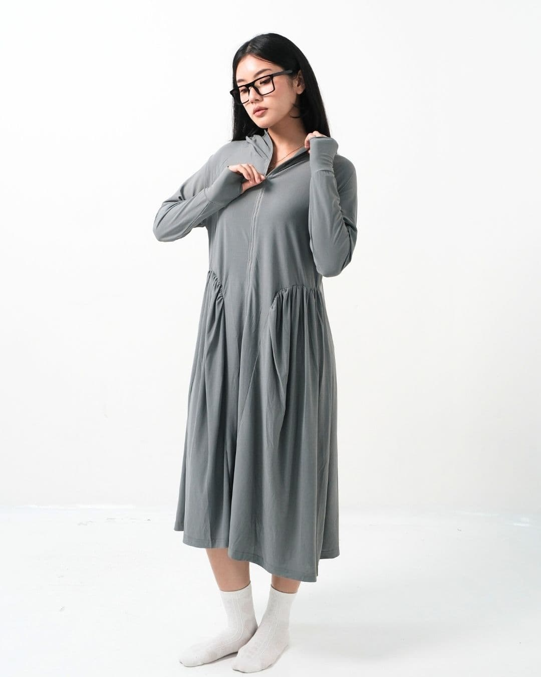 Elyska UV Long Hoodie Dress